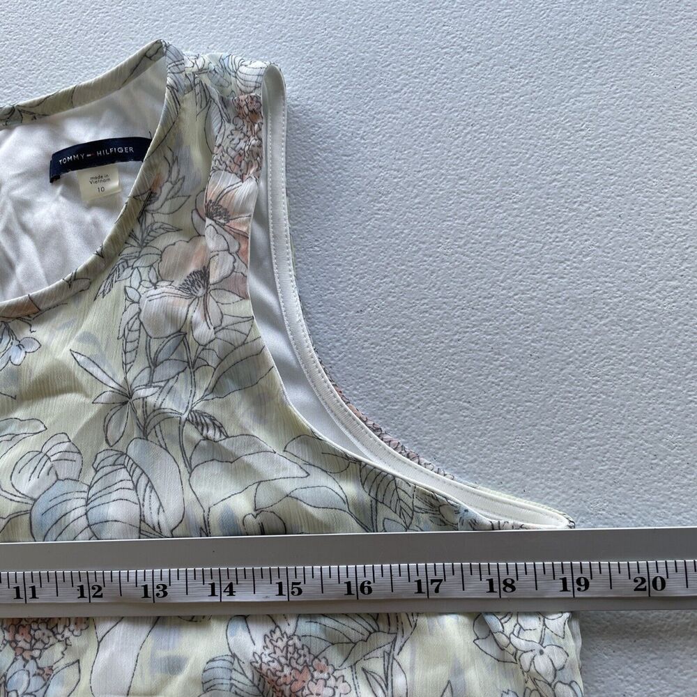 Tommy Hilfiger Women’s 10 Trapeze Sundress Dress Floral Print Sleeveless Keyhole - Picture 10 of 12